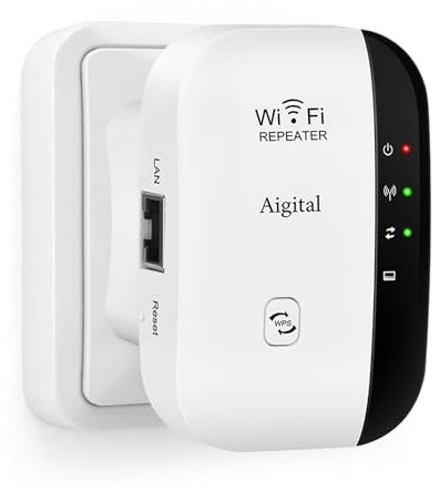 Ripetitore Wireless WiFi Extender e Access Point per Casa, Amplificatore Segnale WiFi, Velocità Single Band 300Mbps, Porta LAN, Pulsante WPS, Compatibile con tutti i modem router wifi