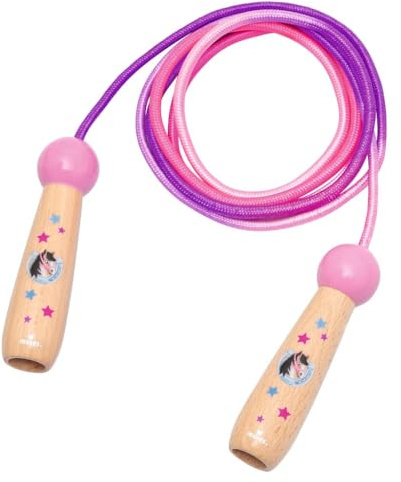 moses. Pferde Springseil, längenverstellbares Hüpfseil (220 cm) mit Holzgriffen und süßen Pferde-Motiven, tolles Geschenk für Pferdefans, Outdoor-Spielzeug für Kinder ab 6 Jahren