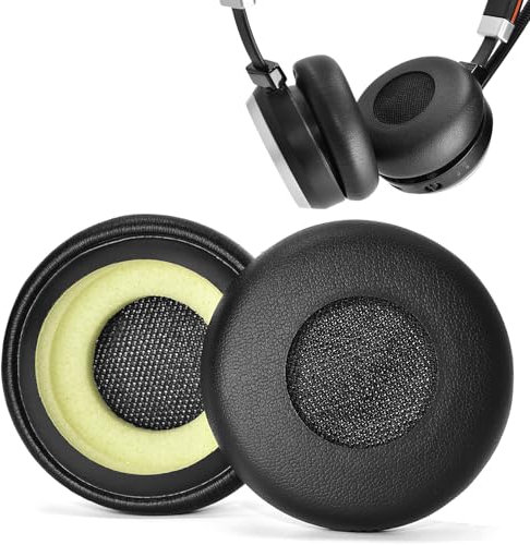 Cuscinetti auricolari di ricambio per Jabra Evolve 20 20se 30 30II 40 65 65+, Evolve 65 Cuscinetti di Ricambio, Cuscinetti Con Morbida Pelle Proteica (Nero）