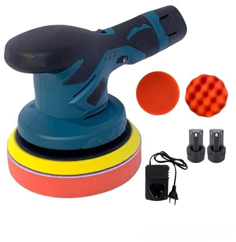 LUCIDATRICE ROTORBITALE CON DOPPIA BATTERIA 12V 6 VELOCITÀ LEVIGATRICE PER AUTO