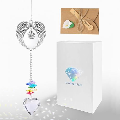 Pet Memorial Crystal Suncatcher,Paw print Crystal Light Suncatcher