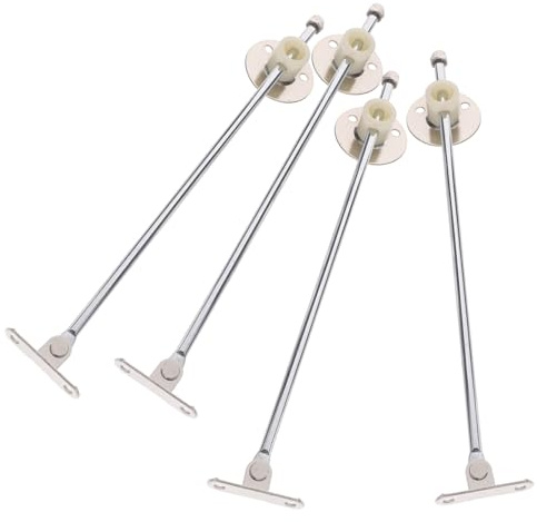 LIFKOME Charnières de Support de Couvercle en Fer Argenté Base Ronde, Lot de 4 Pièces Design Stable et Contrôle du Mouvement pour Armoires Cuisine pour Meubles et Placards