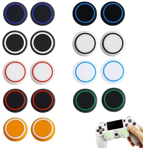 20 Stück Joystick Kappen PS5 Controller Sticks Grips,Thumbstick Silikon Kappen,PS4 PS5 Controllern Zubehör Gaming,Grips Caps Aufsätze für Xbox One Series,Joystick-Schutz,Daumengriffkappen Dualsense