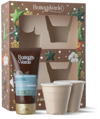 Bottega Verde - Cofanetto Regalo Oli del Benessere, con Crema Mani 75 ml e Set Caffè per 2, Fragranza di Oli Essenziali, Idea Regalo Originali