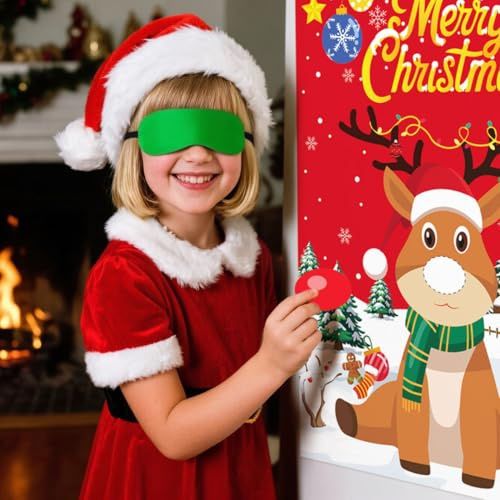 LaVenty Party Zubehör Reindeer Weihnachten Spiele für Kinder Weihnachten Party Spiele Aktivitäten für Familien Xmas Geschenke
