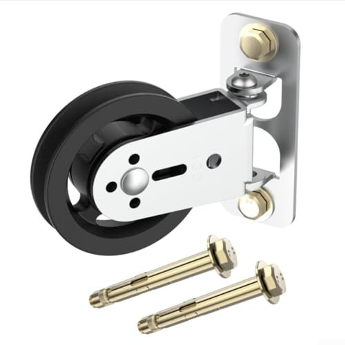 Bloque fijo de acero inoxidable de 88 mm, 180 grados, doble 35 pulgadas, para gimnasio, rueda de nailon, rodamientos de rotación silenciosa, montaje en pared para el hogar