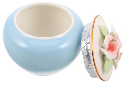 FONDOTIN Urne Céramique pour Cendres Animaux Mini Urne Commémorative et Compacte avec Motif Ailes de Gardien Boîte de Conservation pour Restes de Chien et Chat Rangement Mémoire Petite