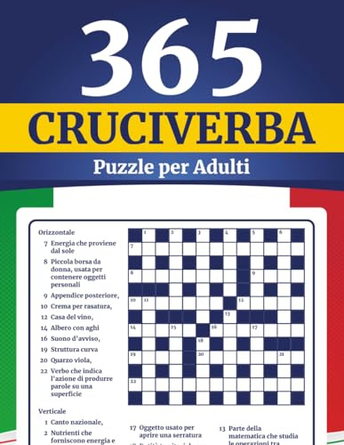 365 Cruciverba per Adulti: Enigmi Quotidiani per Allenare la Mente Tutto l’Anno: Grandi caratteri e soluzioni incluse – Un cruciverba al giorno per divertirsi e mantenere il cervello attivo