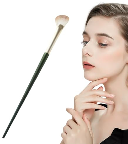 Kustimantu Pincel de maquillaje en forma de abanico, brocha para sombra de nariz y sombra de nariz | Pincel de contorno semiabanico - Brocha angular para corrector con cerdas suaves debajo del