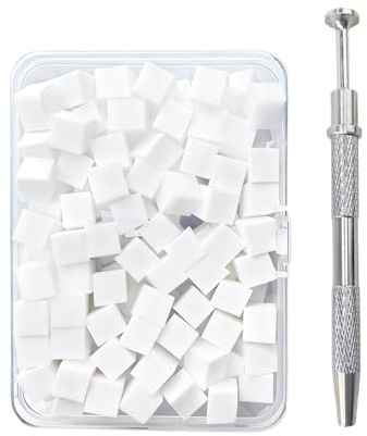 Spugne Morbide Per Unghie 100 Pezzi Morbidi per Estetiste con Pinza | Kit per Design Unghie Per Casa Viaggio Matrimonio Spa Party Inverno Vacanza