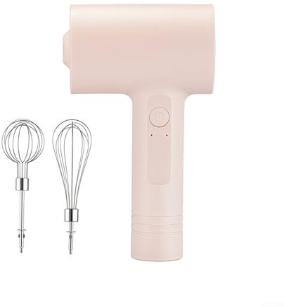 Mélangeur électrique à main, 17 x 9,5 x 6 cm, rechargeable sans fil, avec 2 têtes de mélange pour fouetter les œufs et faire mousser le lait, outil de cuisine multifonction pour la cuisson et la