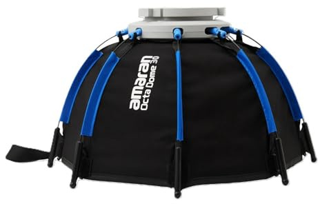 Amaran Octa Dome 30 Softbox Octogonal Portátil (30 cm/12 Pulgadas) – para Luces de Estudio y Vídeo COB Amaran Ray 60c/120c, Halo 60x/100x y Bowens Mount