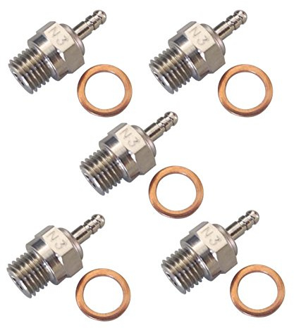 Hobbypower Spark Glow Plug No.3 N3 Hot 70117 for RC Nitro Engines Car Truck TRX (pack of 5 pcs)