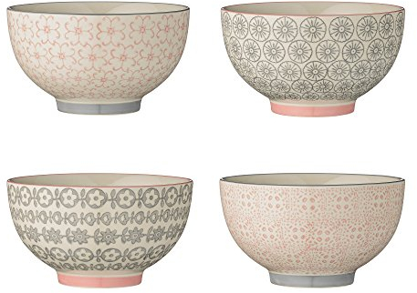 Bloomingville Schalen Cécile, rosa grau, Keramik, 4er Set