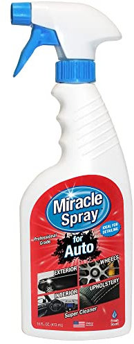 MiracleSpray All-Purpose Car Interior Cleaner – MiracleSpray for Dashboard, Leather Seats, Carpet & Upholstery – Powerful Automotive Detailing Spray – Safe on Vinyl, Plastic & Trim
