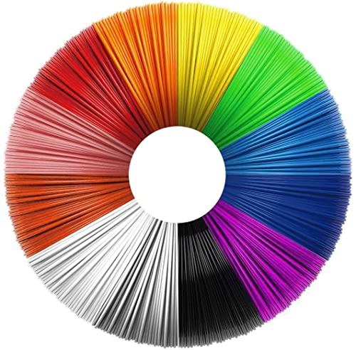 Uzone 3D Pen Filament Refills 1.75mm PLA, 12 Colors 10Ft per Color Total 120Ft 3D Printing Pen Filament 3D Printer Refills for 3D Printing Equipment and 3D Pen