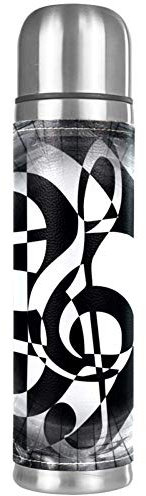 Japanische Wellen auslaufsichere Wasserflasche Edelstahl Vakuumbecher Thermoskanne Thermoskanne für heiße und kalte Getränke 500 ml für Büro, Schule, Reisen 26x6.7cm/10.2x2.6 in Style04