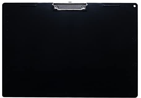 28 x 43 cm Klemmbrett Querformat, extra großes Klemmbrett, 27,9 x 43,2 cm, Kunststoff-Klemmbrett, niedriges Profil, langes Klemmbrett, strapazierfähig, Zeichen-Klemmbrett, Klammer, schwarz, 1 Stück