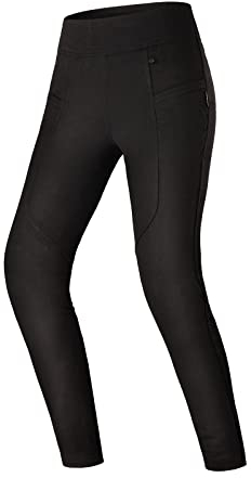 SHIMA Cruz Motorrad Hose Damen mit Protektoren Leggings Knieprotektoren Motorradhose Kurzgrößen Hosen Protektorenhose Textilhose Urban Stretch Lang (Frauen, Schwarz, S)