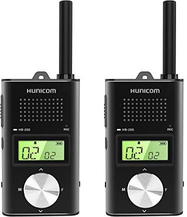 Rechargeable Walkie Talkies for Adults, Metal Case Premium Long Range Two Way Radio - PMR Walky Talky with 1000mAh Battery VOX Back Clip (BLACK)