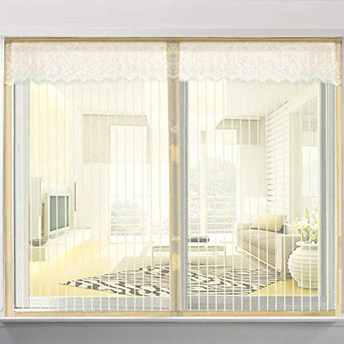WANWEN Acondicionadores de Aire,Malla magnética para Pantalla de Ventana,Imanes de Cortina de Insectos y Mosquitos antimoscas a Rayas Cinta mágica silenciosa Mosquitera autoadhesiva para Ventana-B
