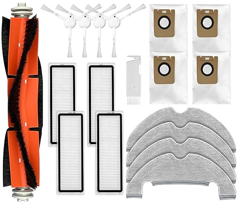 liveryde Recambios Compatibles con Dreame D10 Plus, Z10 Pro, L10 Plus | Piezas de repuesto Accesorios, 1 cepillo principal, 4 cepillos laterales, 4 filtros, 4 paños para fregona, 4 bolsas de polvo