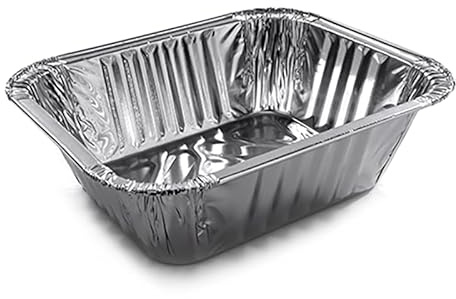 SOLEPLASTIC Vaschette Alluminio Senza Coperchio Per Forno Tradizionale E Microonde Contenitori Alimenti Senza Coperchio Coperchio Resistenti (150X125X44 MM- 100 PZ)