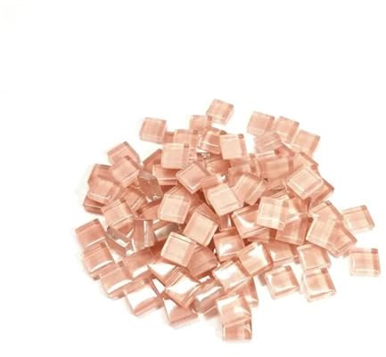 Tesselles mosaique 100 pièces, carreaux de mosaïque en verre carrés de 1 cm, matériaux de processus de mosaïque à faire soi-même Mosaique verre (Color : Pink)