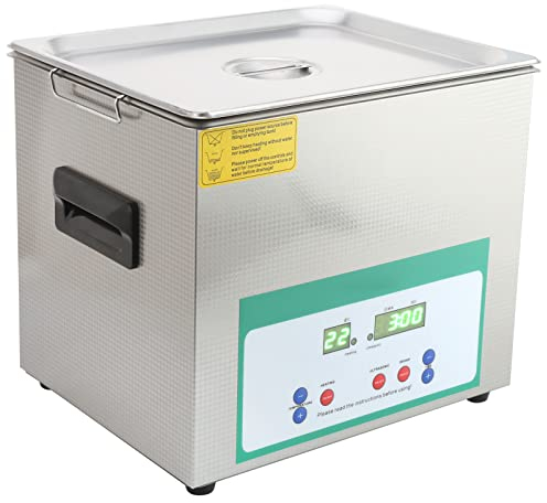 Eujgoov Nettoyeur à Ultrasons Nettoyage de Bain de Réservoir Ultra Sonique Nettoyeur à Ultrasons 10L Machine à Laver à Ultrasons Petites Pièces Machine de Nettoyage de (Prise UE 200‑240V)