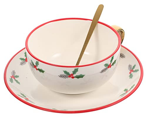 Alipis Weihnachtstasse Weihnachtsgeschenk Becher Hand-wasserbecher Keramikbecher Griff-design