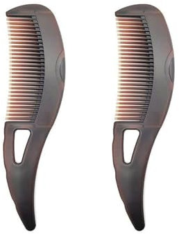 AzureRay 2 Piezas Peine Detox Cuero Cabelludo, Peine Exfoliante Anticaspa con Dientes Huecos, Masajeador para Raspar la Piel, Unisex