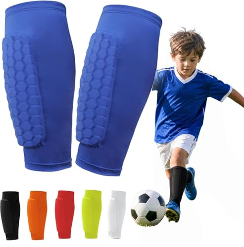 Protection Tibia Ski, Protege Tibia Ski, Chaussette Protege Tibias, protège-Tibias Respirants et antidérapants, Protège Tibias Anti Chocs Professionnels pour (protège Tibia, Bleu, L)