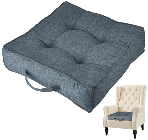 Emma Barclay Booster Cushion for Armchair & Dining Chair Large Firm Seat Cushion 50x50cm 10cm Thick Supportive Cushion for Elderly Post-Operative Recovery & Pregnancy Luxury Seat Pad (Navy)