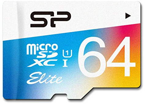 Silicon Power 64 GB Memory Card with SD Adapter, Elite MicroSDXC UHS-1 Class 10, Read up to 85MB/s