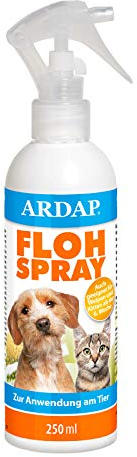 ARDAP Flohspray 250ml zur Anwendung am Tier - Bis zu 4 Wochen zuverlässiger, natürlicher & langanhaltender Schutz vor Flöhen, Zecken, Läusen & Milben (PT19)