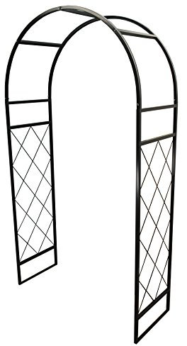 Selections Metal Knightsbridge Garden Arch with 4 Ground Anchors & Trellised Sides