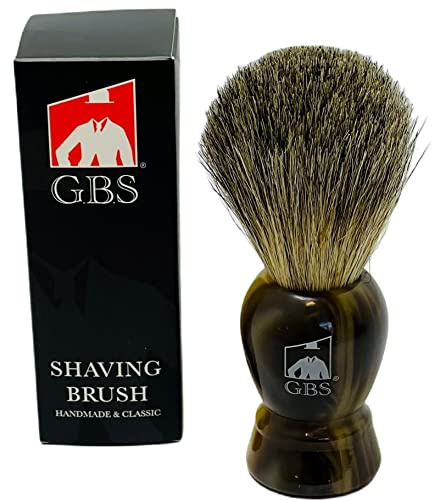 G.B.S Classic Badger Shaving Brush, 21 mm Knot 100 mm (4in All), Horn