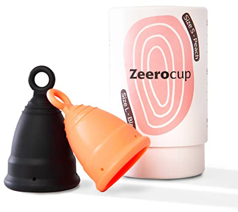 Zeerocup Menstruationstassen 2 Stück – kleine & große weiche medizinische Silikon-Periodenbecher für bis zu 12 Stunden Schutz – auslaufsichere Hygiene – wiederverwendbare Tampon & Pad Alternative