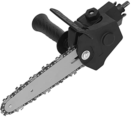 6 Inch Electric Chain Saw Drill Attachment, Electric Drill Chainsaw Adapter, Stainless Steel Saw Conversion Head Adapter with Plastic Handle, for 6-13mm Three Jaw Collet Drill (For 6in Electric Drill)