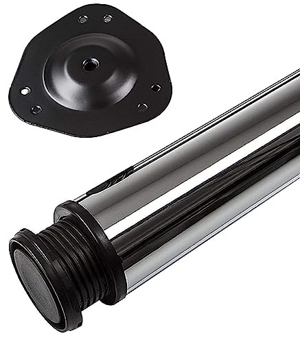 SOTECH 1 Stück Tischbein Höhe 870 mm Ø 76/80 mm belastbar bis 75 kg | Stahl verchromt Möbelbein mit 32 mm Höhenverstellung Möbelfuß