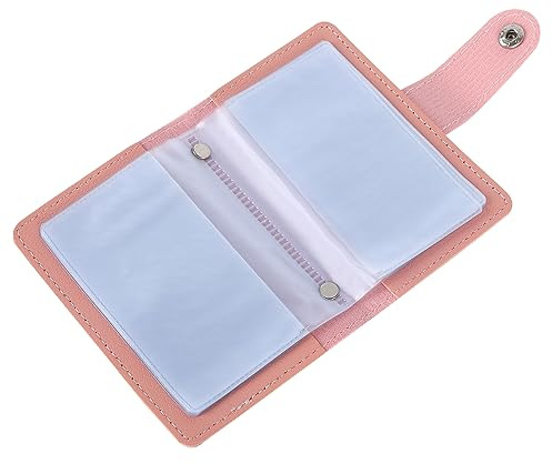 Valicaer Kreditkartenetui für Damen und Herren Kartenetui Visitenkartenetui mit 24 Fächer, Kreditkartenetui aus weichem Leder Geldbörse mit Kartenhüllen Ausweis-Organizer Kartenmäppchen (Rosa)