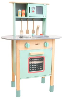 Owl & Fox Wooden Early Years Kitchen Set, Pretend Play for Girls and Boys with Sink, Hobs, Taps & Accessories, FSC Sustainable, Traditional & Stylish, 2 years+, Built dimensions: 57x29.5x83cm (H)