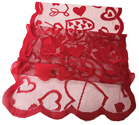LIFKOME Tischläufer Mit Herzmuster Festliche Dekoration Für Valentinstag Tischset Schutz Für Tischoberfläche Elegantes Design Für Party Und Restaurant