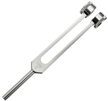 1Stk 128Hz Edelstahl-Stimmgabel Standard Violine Gitarre Tuner Instrument & Aufbewahrungstasche für Vibrationstherapie Klangheilung Neurologische Untersuchungen
