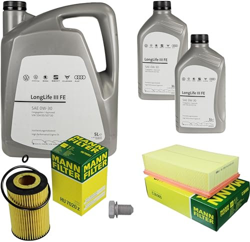 Inspektionspaket Wartungspaket Filterset mit 7 L 0W-30 Motoröl LongLife 3 FE, Ölfilter Luftfilter Ölablassschraube