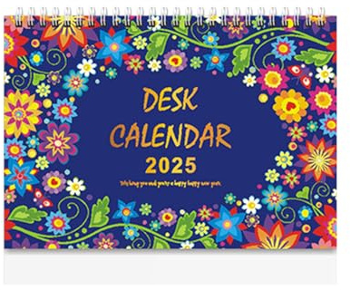 Blommig bordskalender 2025, 2025 blommig bordskalender, bordskalender skrivbordsdekoration, skrivbordskalender för hemmet, tav kalender