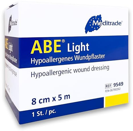 Wundpflaster sensitiv 8cm x 5m - Pflaster Rolle Heftpflaster - Elastischer Wundschnellverband mit 3,5cm breiter Wundkompresse - Idealer Wundverband für Gelenkwunden & empfindliche Haut