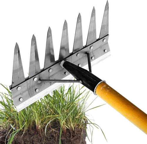 Rastrillo de malezas Manual para Malas Hierbas en Ambos Lados, Multiusos Desmontable para jardín, paisajismo, Patio y Granja