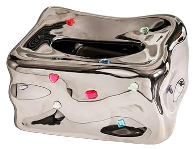 Taschentuchbox-Abdeckung, Serviettenbox-Halter, Taschentuchabdeckung, Serviettenspender, Taschentuchbox für Badezimmer, Schlafzimmer, WC, Waschraum, Küche (Silber)