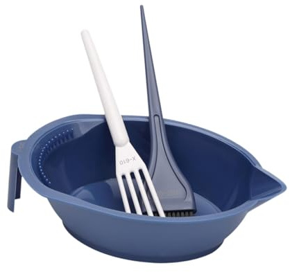 Woideklu Kit de Tinte para El Cabello, Kit de Tinte, Recipiente para Tinte, Herramienta de Salón para Teñir El Cabello en Casa, Juego Completo, Azul